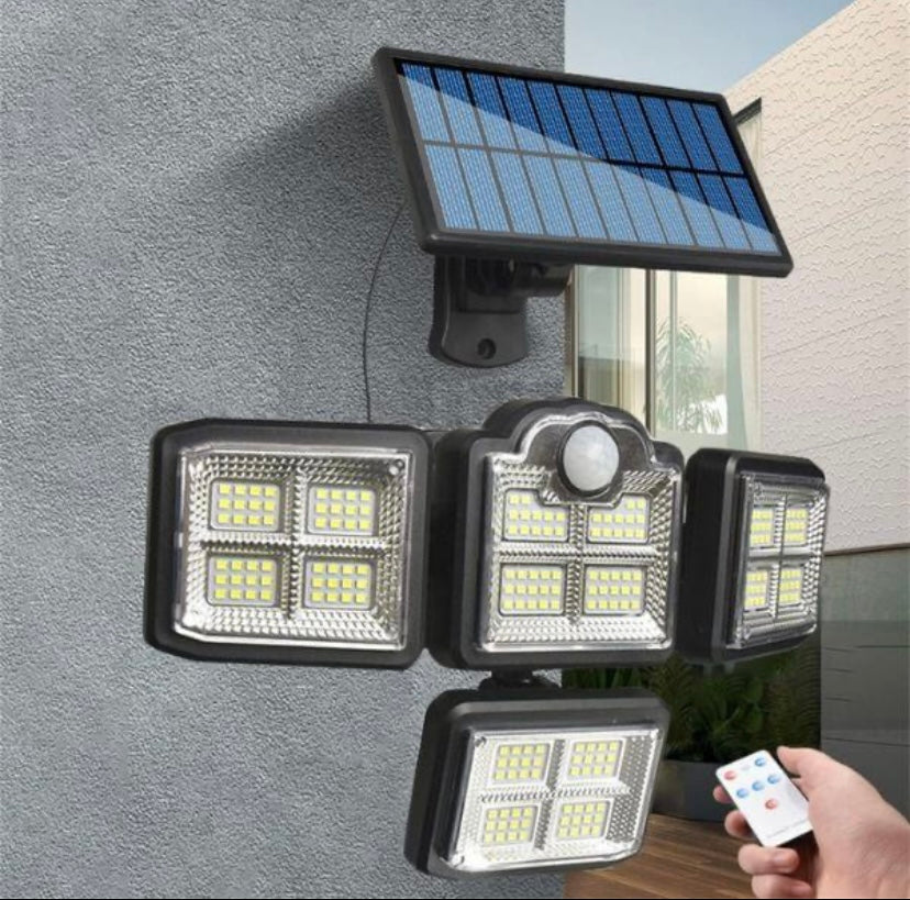 4 Head Outdoor Solar Light with Motion Sensor