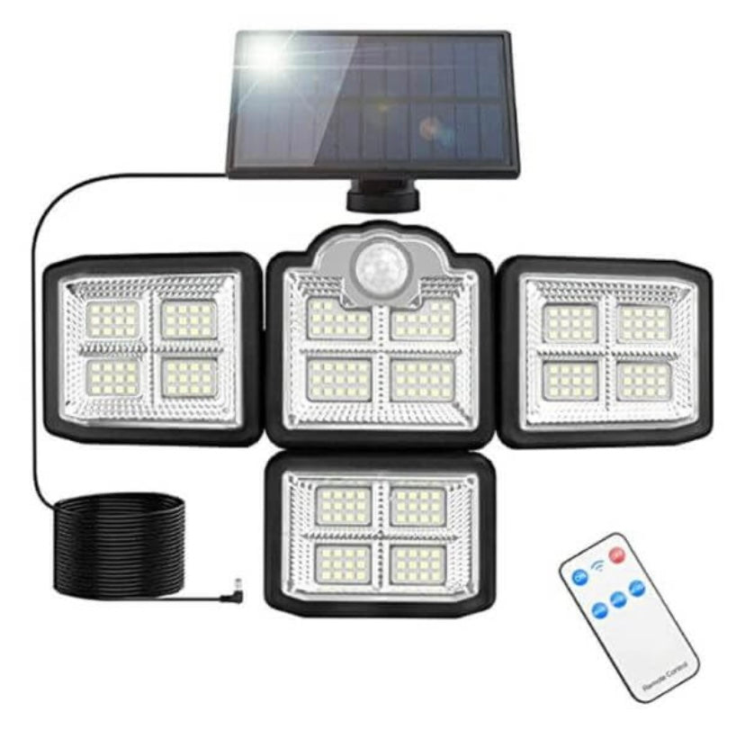 4 Head Outdoor Solar Light with Motion Sensor