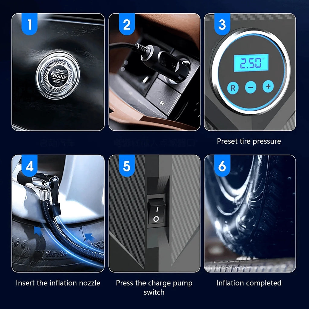 Portable Digital Air Pump Compressor with LED Display